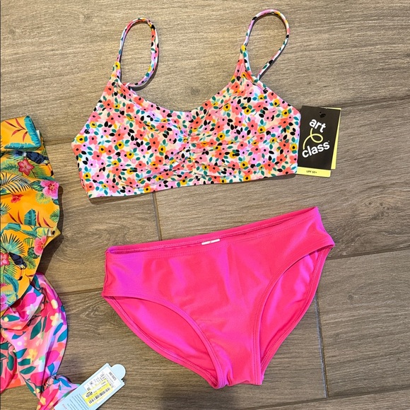 Cat & Jack/Art Class Girls Swim Bundle 4 piece Sz 10-12 - Picture 6 of 6